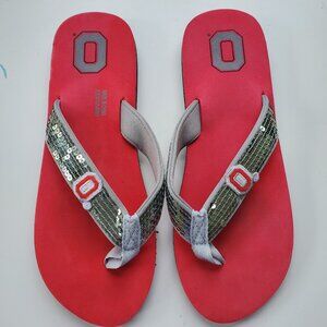 NEW Ohio State Buckeyes Women's Sequin Flip Flop